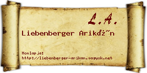 Liebenberger Arikán névjegykártya